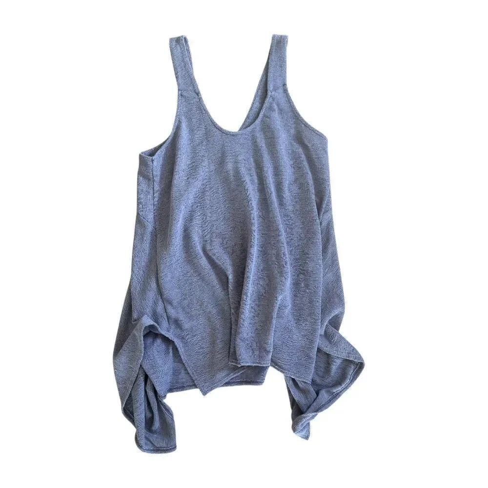 Prana Knit Tank Top Small Shirt Mauve Light Purple Lightweight Asymmetrical